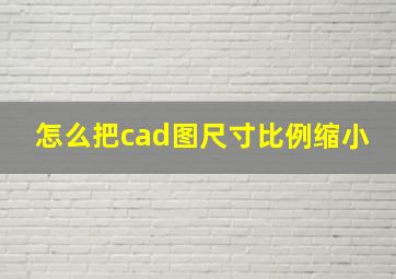 怎么把cad图尺寸比例缩小