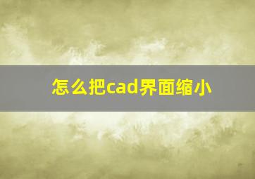 怎么把cad界面缩小