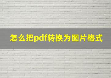 怎么把pdf转换为图片格式