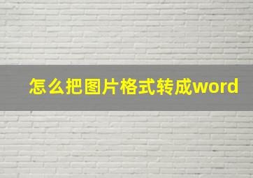 怎么把图片格式转成word