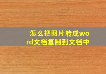 怎么把图片转成word文档复制到文档中