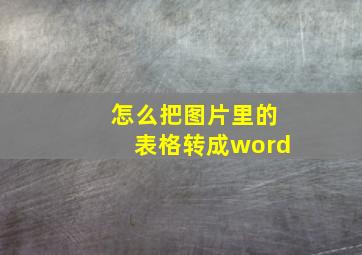 怎么把图片里的表格转成word