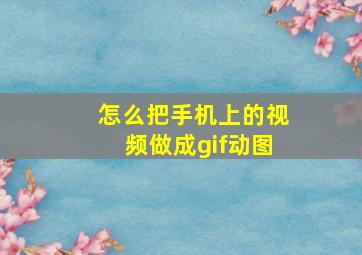 怎么把手机上的视频做成gif动图