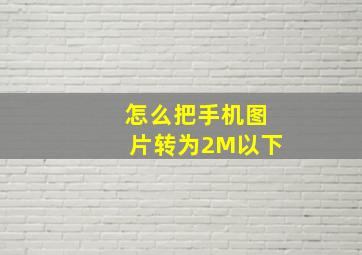 怎么把手机图片转为2M以下