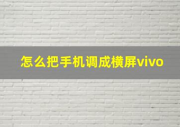 怎么把手机调成横屏vivo