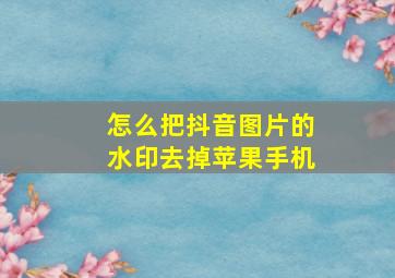 怎么把抖音图片的水印去掉苹果手机