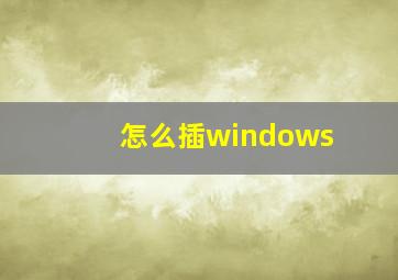 怎么插windows