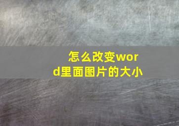 怎么改变word里面图片的大小