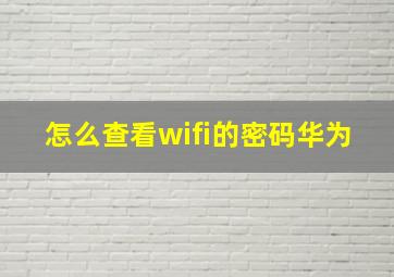 怎么查看wifi的密码华为