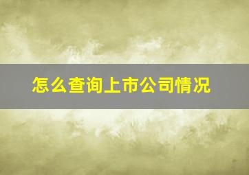 怎么查询上市公司情况