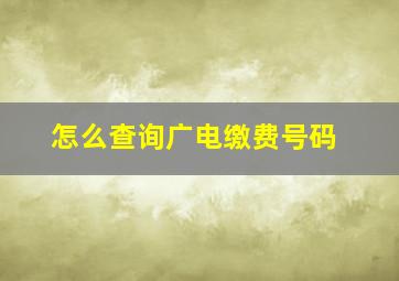 怎么查询广电缴费号码