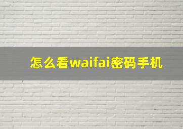 怎么看waifai密码手机