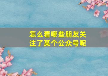 怎么看哪些朋友关注了某个公众号呢