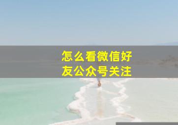 怎么看微信好友公众号关注