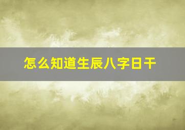 怎么知道生辰八字日干