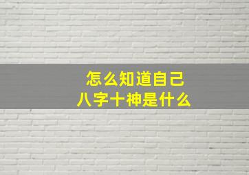 怎么知道自己八字十神是什么