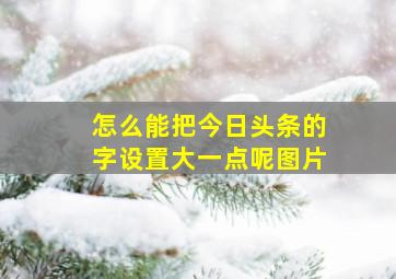 怎么能把今日头条的字设置大一点呢图片