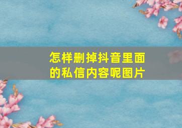 怎样删掉抖音里面的私信内容呢图片