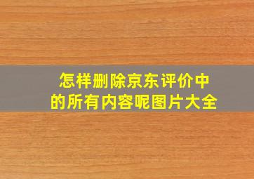 怎样删除京东评价中的所有内容呢图片大全