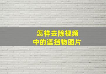 怎样去除视频中的遮挡物图片