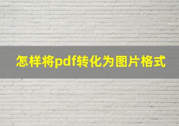 怎样将pdf转化为图片格式