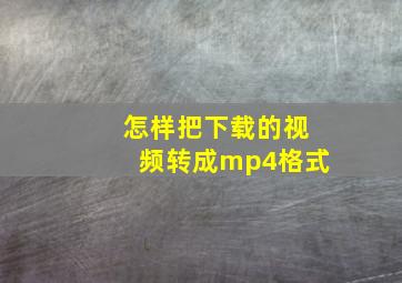 怎样把下载的视频转成mp4格式