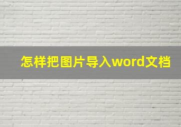 怎样把图片导入word文档