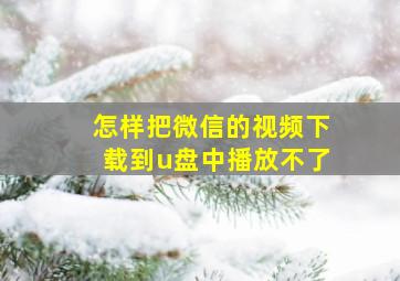 怎样把微信的视频下载到u盘中播放不了