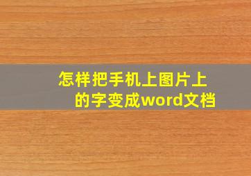 怎样把手机上图片上的字变成word文档