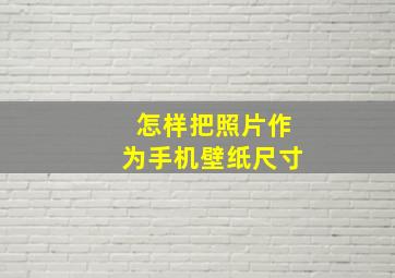 怎样把照片作为手机壁纸尺寸