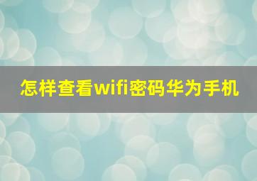 怎样查看wifi密码华为手机