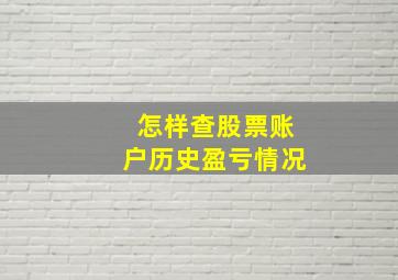 怎样查股票账户历史盈亏情况