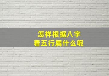 怎样根据八字看五行属什么呢