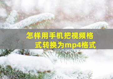 怎样用手机把视频格式转换为mp4格式