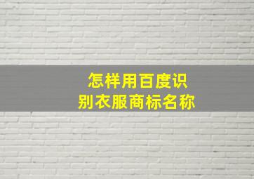 怎样用百度识别衣服商标名称