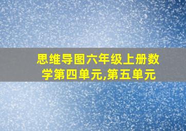 思维导图六年级上册数学第四单元,第五单元