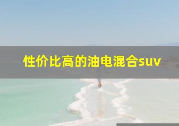 性价比高的油电混合suv