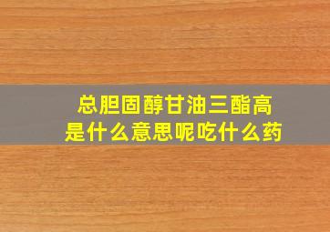 总胆固醇甘油三酯高是什么意思呢吃什么药