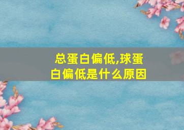 总蛋白偏低,球蛋白偏低是什么原因