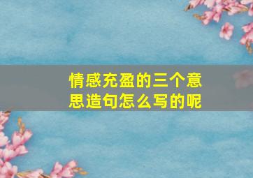 情感充盈的三个意思造句怎么写的呢