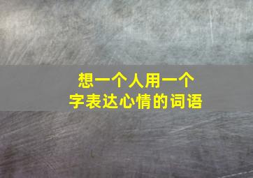 想一个人用一个字表达心情的词语