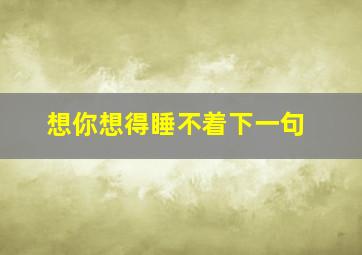 想你想得睡不着下一句