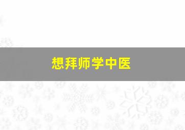 想拜师学中医