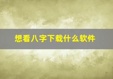 想看八字下载什么软件