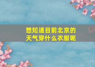 想知道目前北京的天气穿什么衣服呢