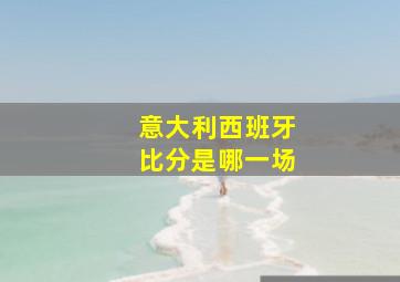 意大利西班牙比分是哪一场