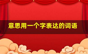 意思用一个字表达的词语