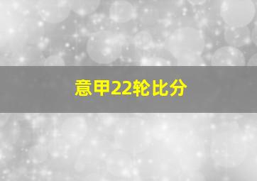 意甲22轮比分