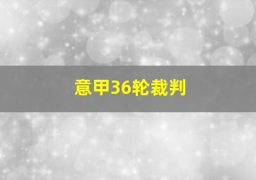 意甲36轮裁判