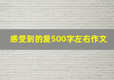 感受到的爱500字左右作文